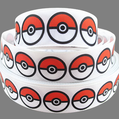 Pokemon Ball Grosgrain Ribbon
