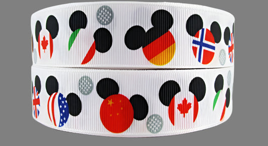 Disney Park Grosgrain Ribbon - Epcot Mickey Flags