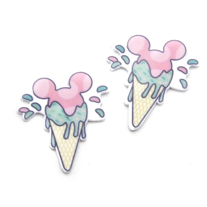 Disney Parks Flat Back Planar Resin - Mickey Ice Cream
