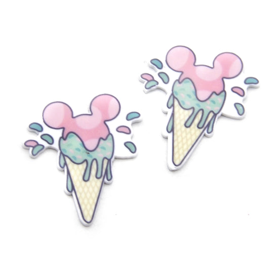 Disney Parks Flat Back Planar Resin - Mickey Ice Cream