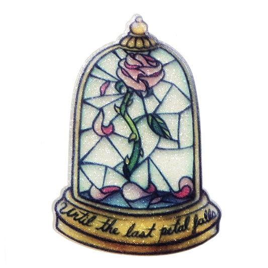 Disney Beauty and the Beast Flat Back Planar Resin - Glitter Rose