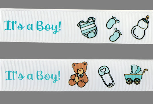 Baby Shower Grosgrain Ribbon - It's A Boy