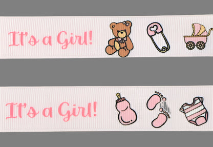 Baby Shower Grosgrain Ribbon - It's A Girl