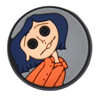 Coraline Shoe Charm - Coraline Button Eyes