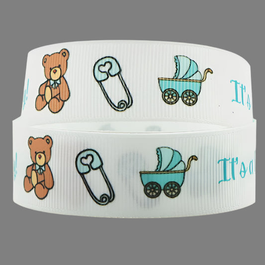 Baby Shower Grosgrain Ribbon - It's A Boy