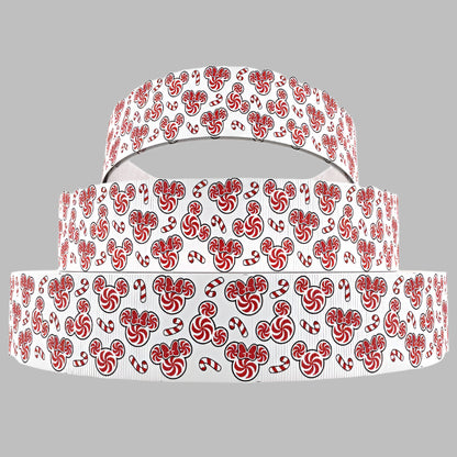 Disney Christmas Candy Cane Grosgrain Ribbon