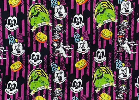 Disney Halloween Fabric - Mickey and Minnie Mouse