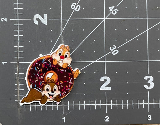 Disney Chip and Dale Flat Back Planar Resin - Donut
