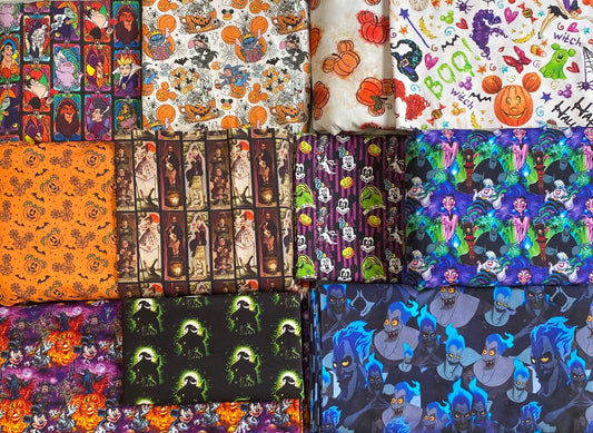 Disney Halloween Fabric Bundle - Fat Eighths 18x11