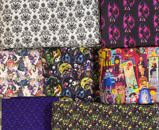 Disney Halloween Fabric Bundle - Fat Eighths 18x11