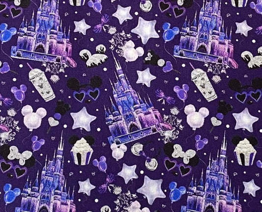 Disney Park Fabric - Castle Collage
