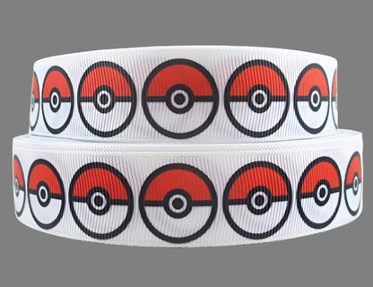 Pokemon Ball Grosgrain Ribbon