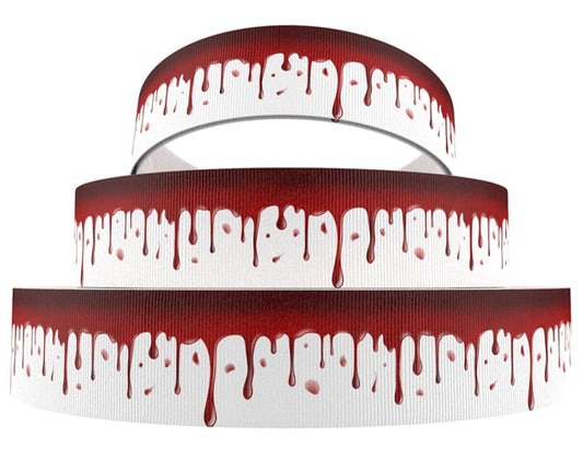 Halloween Grosgrain Ribbon - Blood Drip