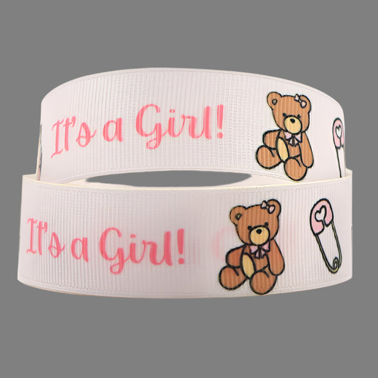 Baby Shower Grosgrain Ribbon - It's A Girl