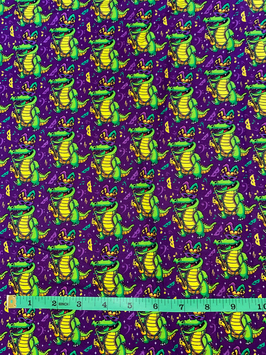 Mardi Gras Alligator Fabric