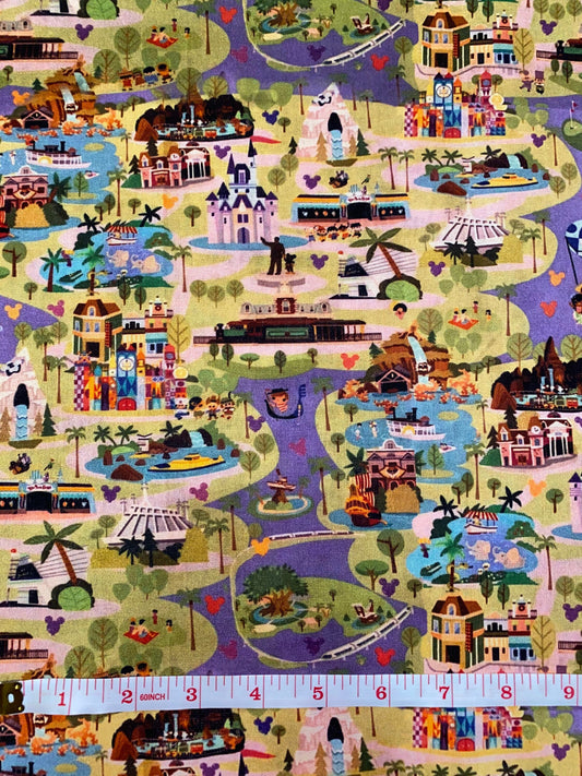 Disney Disneyland Map Fabric