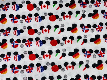Disney Epcot Flags Around The World Fabric
