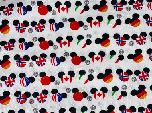 Disney Epcot Flags Around The World Fabric