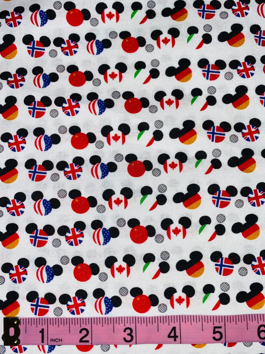 Disney Epcot Flags Around The World Fabric