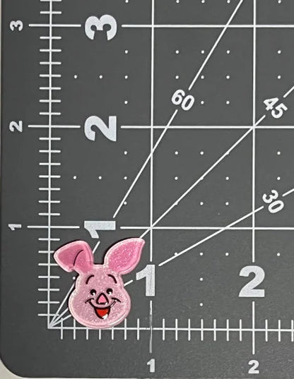 Winnie the Pooh Flat Back Planar Resin - Glittery Piglet