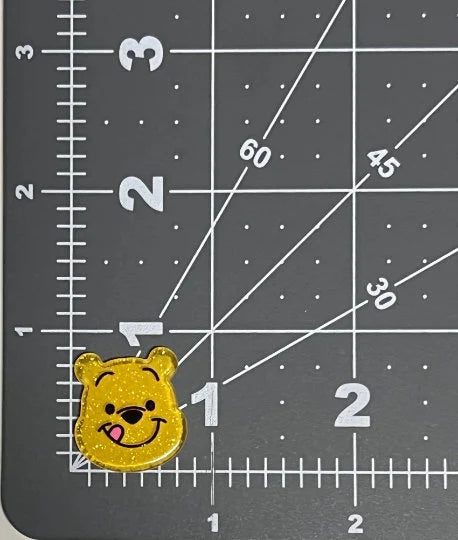 Winnie the Pooh Flat Back Planar Resin - Glitter Pooh Bear