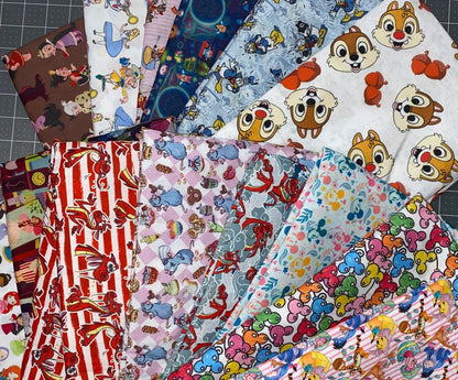 Disney Fabric Bundle 100% Cotton - Fat Quarters 18x22 or Fat Eighths 9x11