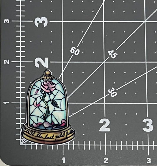 Disney Beauty and the Beast Flat Back Planar Resin - Glitter Rose