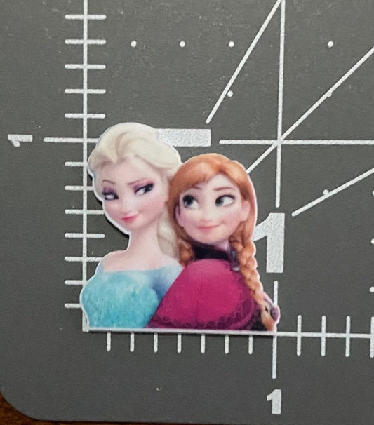 Disney Frozen Flat Back Planar Resin - Elsa and Anna