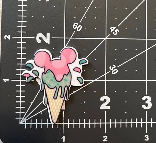 Disney Parks Flat Back Planar Resin - Mickey Ice Cream