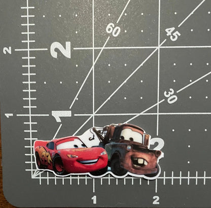 Disney Cars Flat Back Planar Resin - Lightning McQueen and Tow Mater