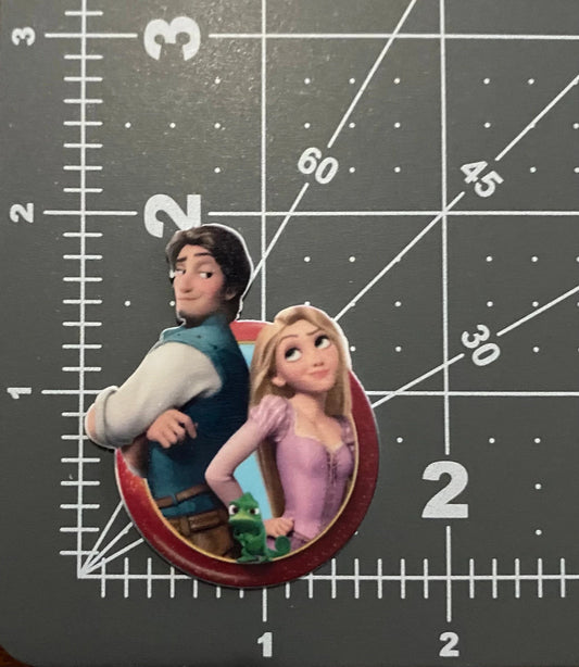 Tangled Flat Back Planar Resin - Flynn and Rapunzel