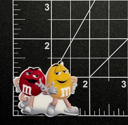 M&M Flat Back Planar Resins - Red and Yellow
