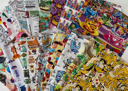 Disney Fabric Bundle 100% Cotton - Fat Quarters 18x22 or Fat Eighths 9x11