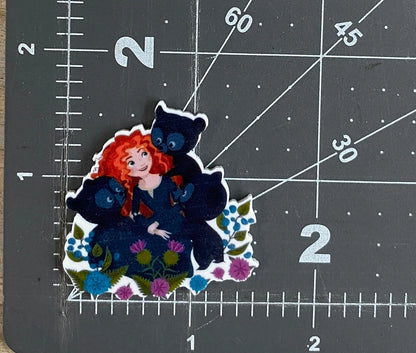 Disney Brave Flat Back Planar Resin - Merida with Bears
