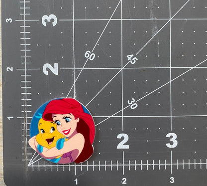 Disney Little Mermaid Flat Back Planar Resin - Ariel and Flounder