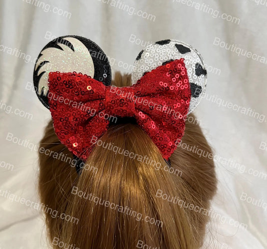 Cruella Mickey Ear Scrunchies