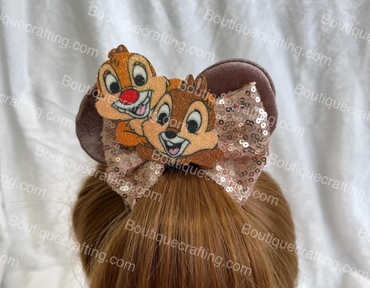 Chip and Dale Mickey Ear Scrunchies