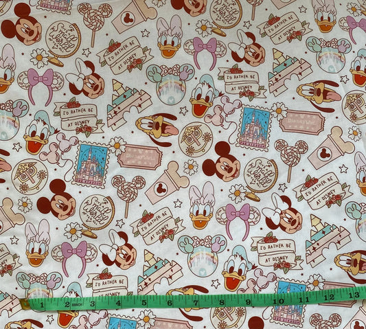 Disney Park Fabric - I'd Rather Be At Disney