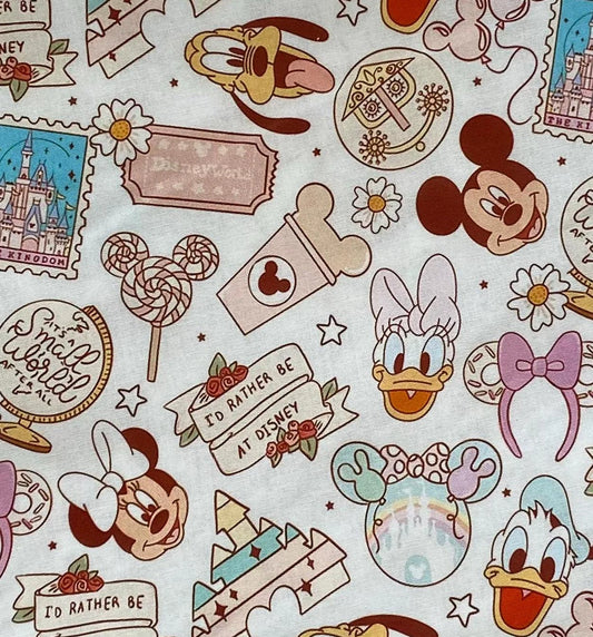 Disney Park Fabric - I'd Rather Be At Disney