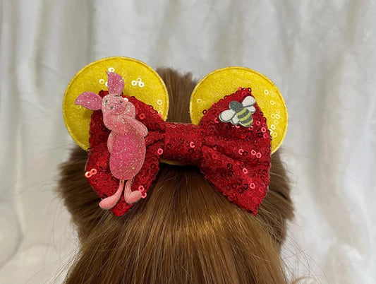 Winnie the Pooh Mickey Ear Scrunchies - Piglet