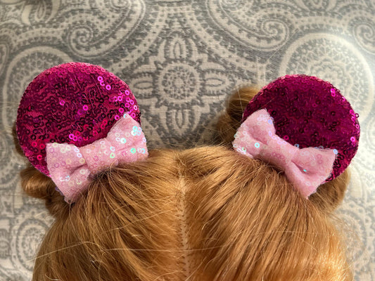 Pink Clip On Mickey Ear