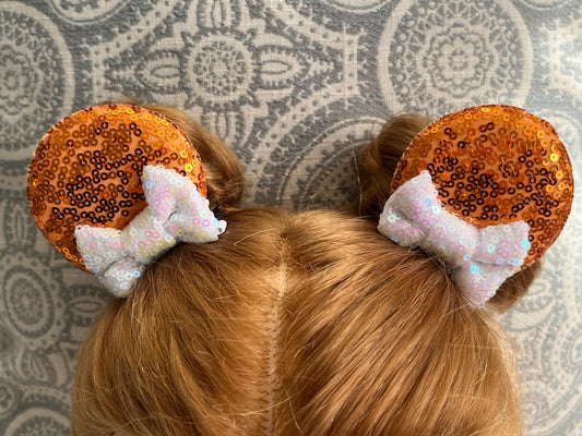 Orange Clip On Mickey Ear
