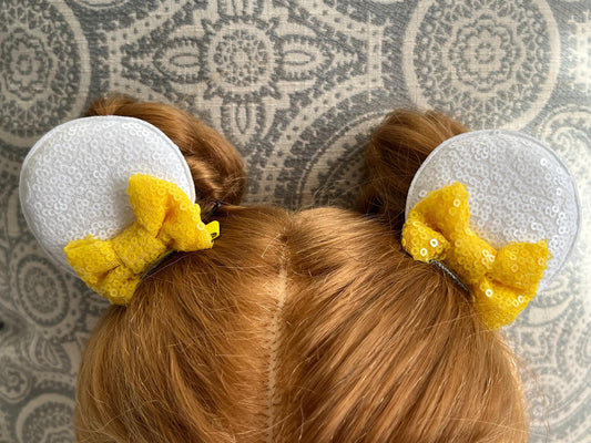 White Clip On Mickey Ear