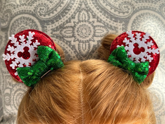 Christmas Clip On Mickey Ear