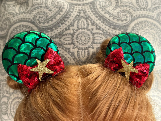 Ariel Clip On Mickey Ear - Red Bow