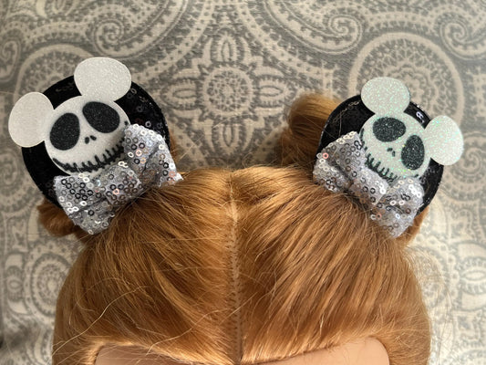 Jack Skellington Clip On Mickey Ear
